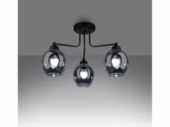 Sollux Lighting Sollux Fillan Lámpara de techo semiempotrable multi brazos negra