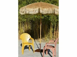 Dcb Garden Sombrilla con flecos en acero acabado madera
