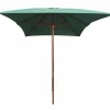 Sombrilla con palo de madera verde 200x300 cm ES367670