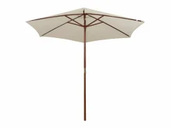 Best Sombrilla con palo de madera blanco crema 270x270 cm ES358175 Sombrilla