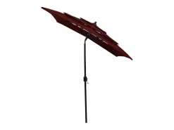 Clicnbuy Sombrilla de 3 niveles con poste de aluminio burdeos 2x2 m