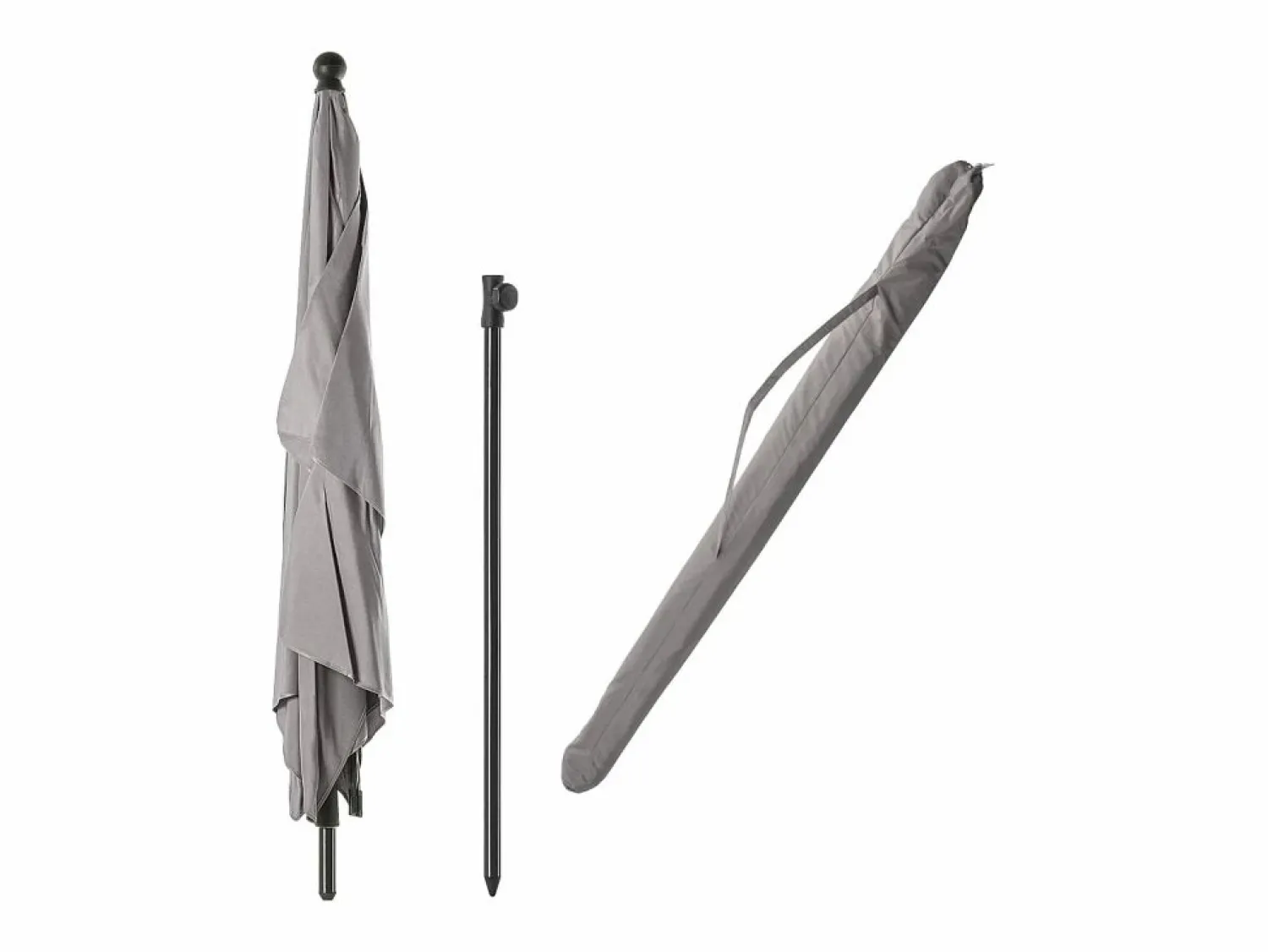 Online Sombrilla de balcón rectangular KADAX, 210 x 140 cm, altura regulable para balcón y terraza, sombrilla de terraza plegable con bolsa de transporte, color topo, 210 Beige