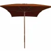Clearance Sombrilla de jardín con palo de madera terracota 200x300 cm ES392324 Sombrilla