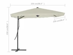 Clicnbuy Sombrilla de jardín con palo de acero 250x250 cm arena
