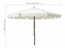 Clicnbuy Sombrilla de jardín con palo de madera arena 330 cm