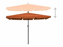 Sombrilla de jardín con palo terracota 210x140 cm ES575074