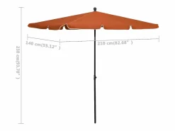 Discount Sombrilla de jardín con palo terracota 210x140 cm Sombrilla