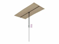 Discount Sombrilla de jardín con palo de aluminio gris taupe 180x110 cm Sombrilla