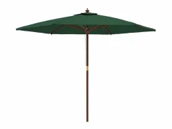 Outlet Sombrilla de jardín con poste de madera verde 299x240 cm ES342140 Sombrilla