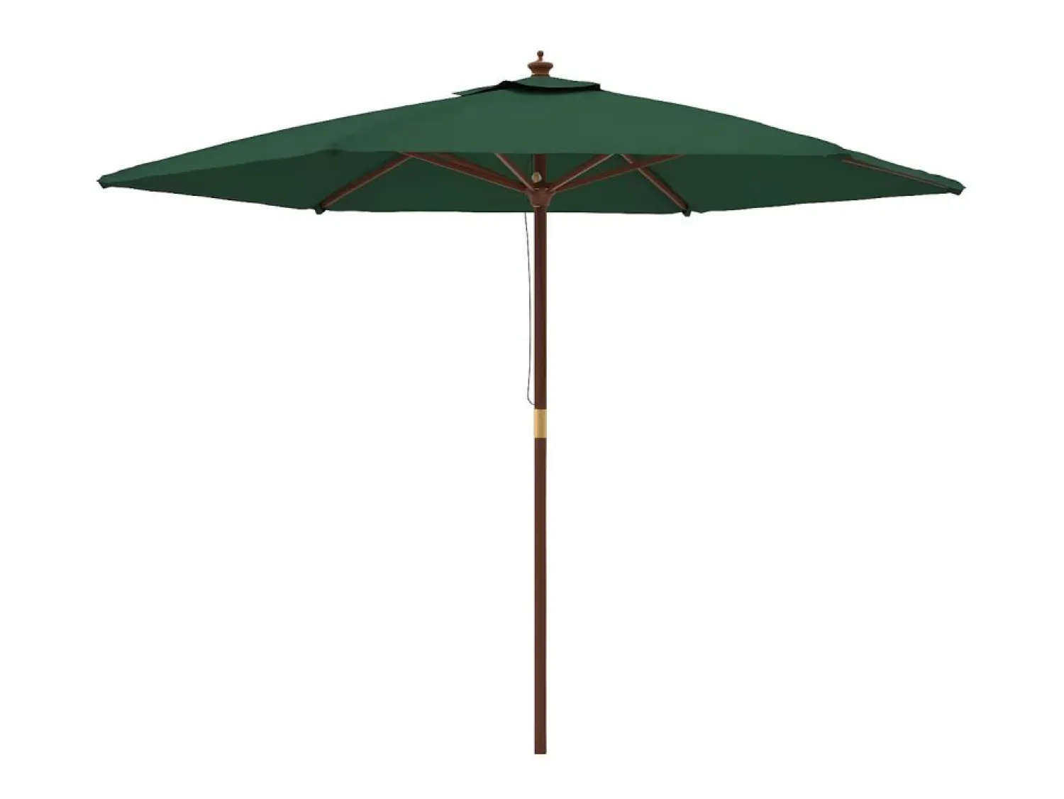 Outlet Sombrilla de jardín con poste de madera verde 299x240 cm ES342140 Sombrilla