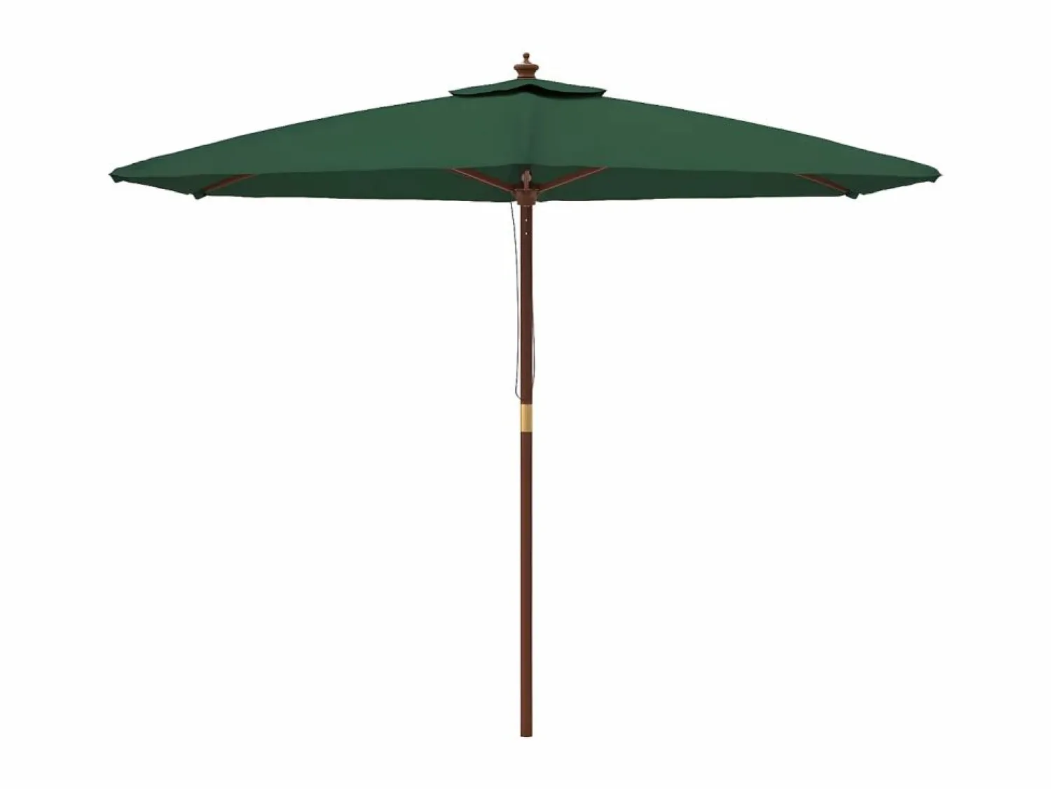 Outlet Sombrilla de jardín con poste de madera verde 299x240 cm ES342140 Sombrilla