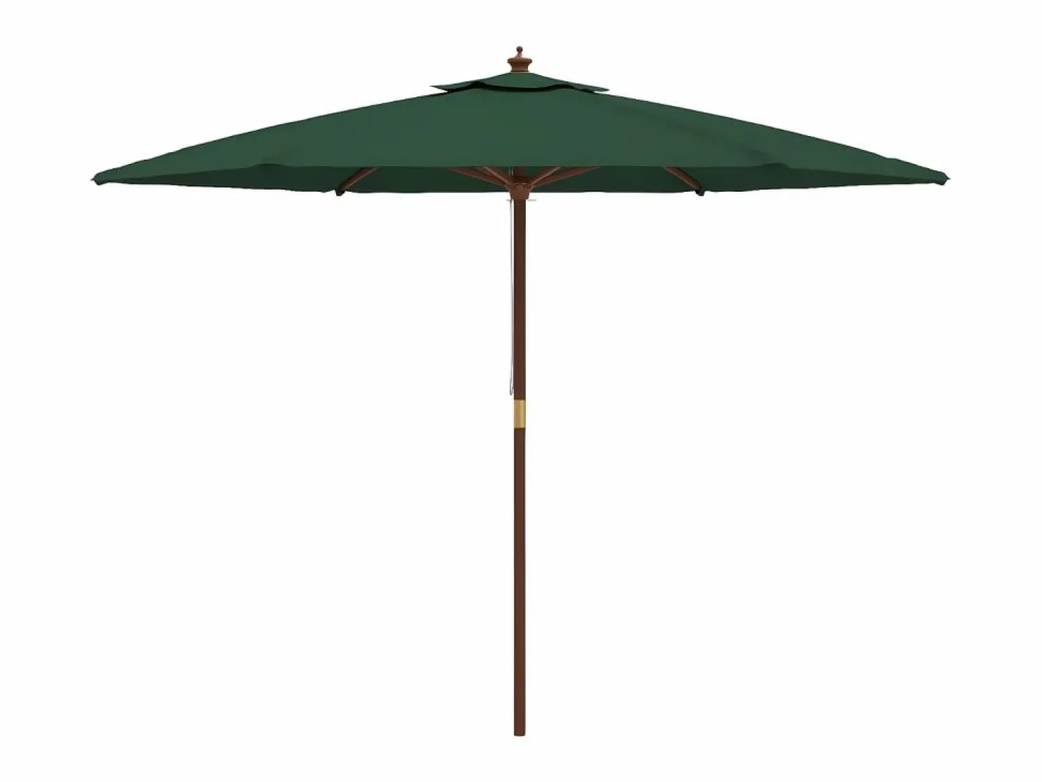 Outlet Sombrilla de jardín con poste de madera verde 299x240 cm ES342140 Sombrilla