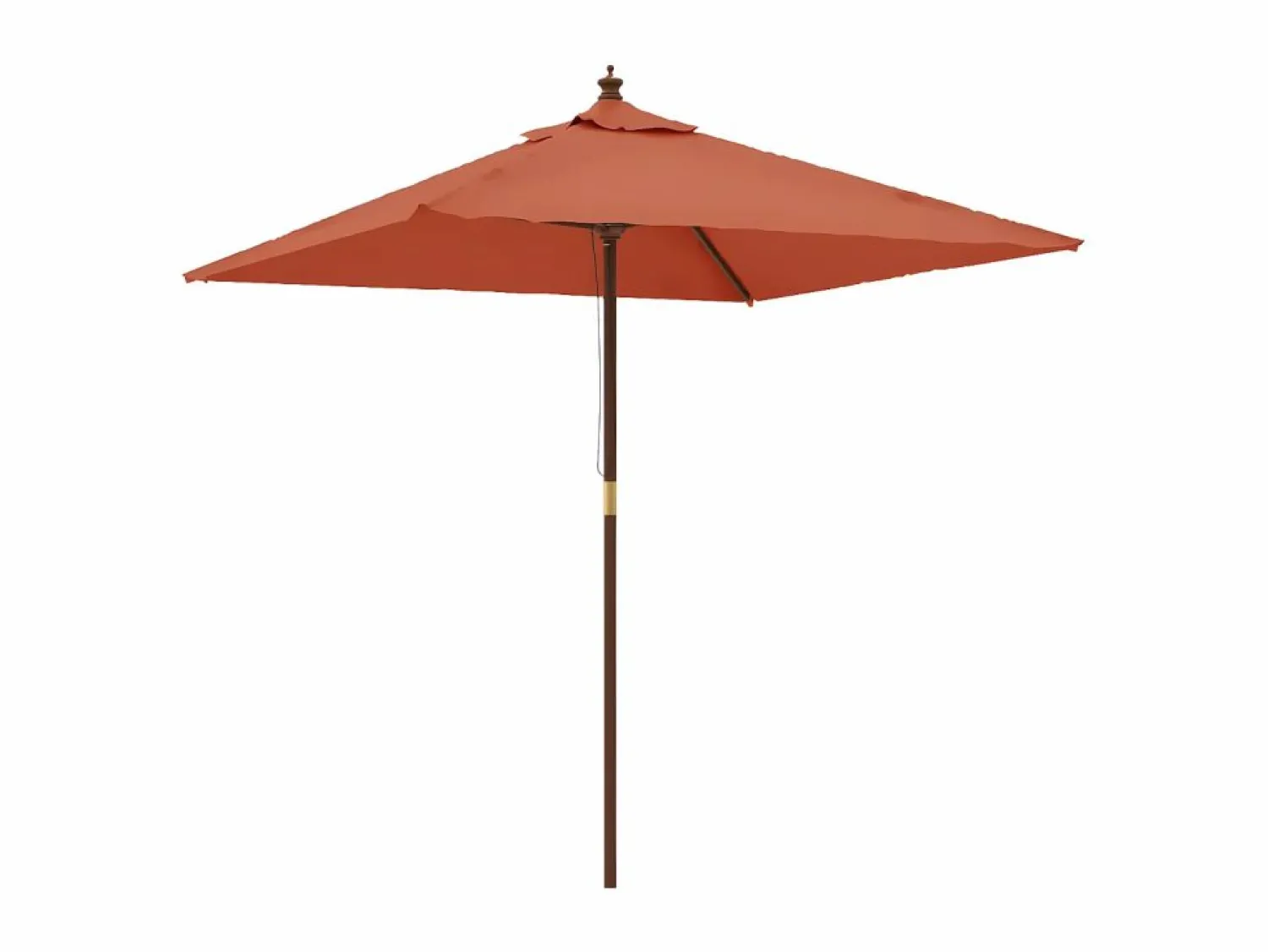 New Sombrilla de jardín con poste de madera terracota 198x198x231cm ES492845 Sombrilla