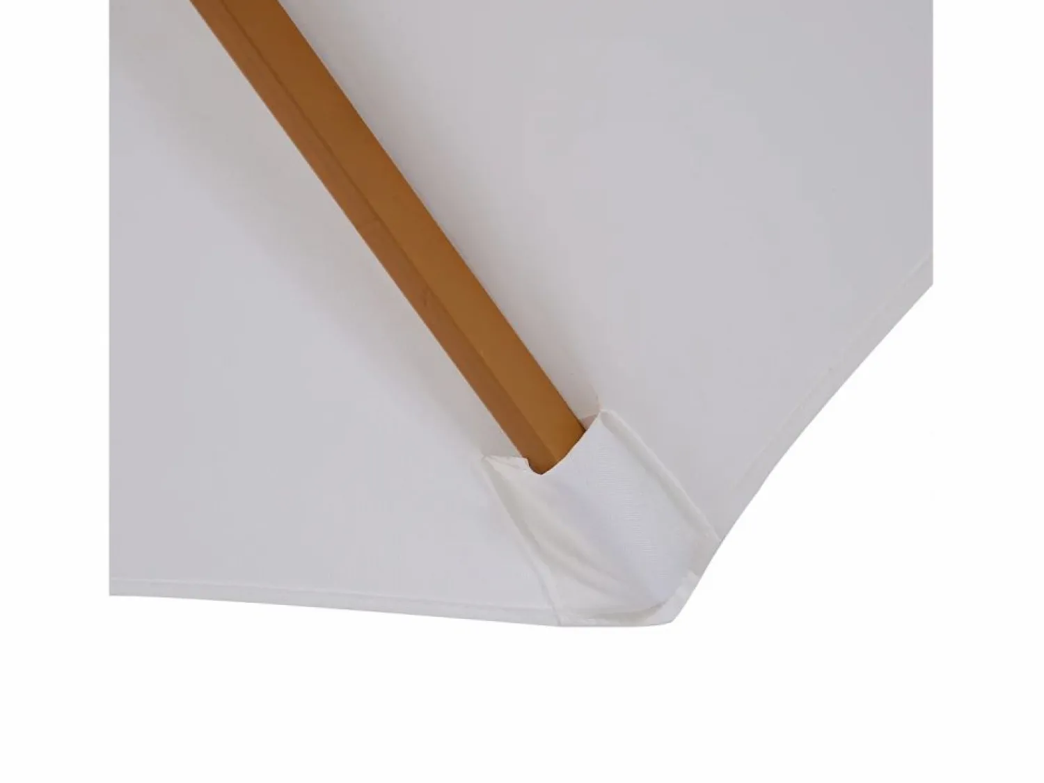 Sombrilla de madera, 300 cm, con mecanismo de elevación, bambú, color crema (300x300x250 cm)