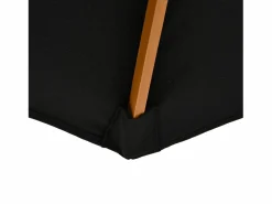 Sombrilla de madera, 300 cm, robusta y elegante, bambú, color negro, (300x300x250 cm)