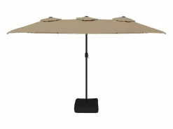 Sombrilla doble gris taupe 449x245 cm ES129460