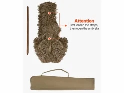 Clearance Sombrilla Hawaiana SucceBuy, Sombrilla Exótica Inclinable de 2 m con Techo de Paja de Polipropileno y 8 Varillas Metálicas, para Playa, Patio, Piscina y Jardín Marru00f3n