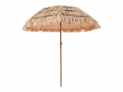 Clearance Sombrilla Hawaiana SucceBuy, Sombrilla Exótica Inclinable de 2 m con Techo de Paja de Polipropileno y 8 Varillas Metálicas, para Playa, Patio, Piscina y Jardín Marru00f3n