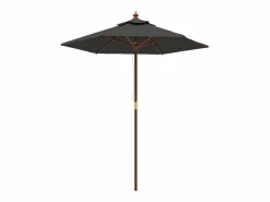 New Sombrilla jardín con poste de madera gris antracita 196x231 cm ES836310 Sombrilla