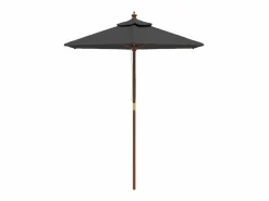 New Sombrilla jardín con poste de madera gris antracita 196x231 cm ES836310 Sombrilla