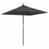 New Sombrilla jardín poste de madera gris antracita 198x198x231 cm ES810989