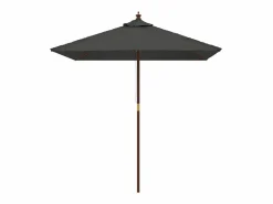 New Sombrilla jardín poste de madera gris antracita 198x198x231 cm ES810989