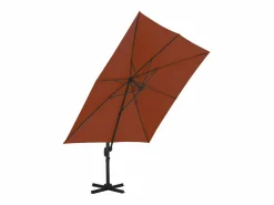 New Sombrilla voladiza con poste de aluminio terracota 300x300 cm ES278441 Marru00f3n
