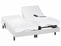 Outlet Somier articulado eléctrico 2x78 terminales - 2 x 90 x 200 cm - gris - NALU de DREAMEA Cama Articulada