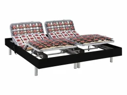 Clearance Somier articulado eléctrico 2x48 terminales - 2 x 70 x 190 cm - gris - NALU de YSMÉE Somier Relax