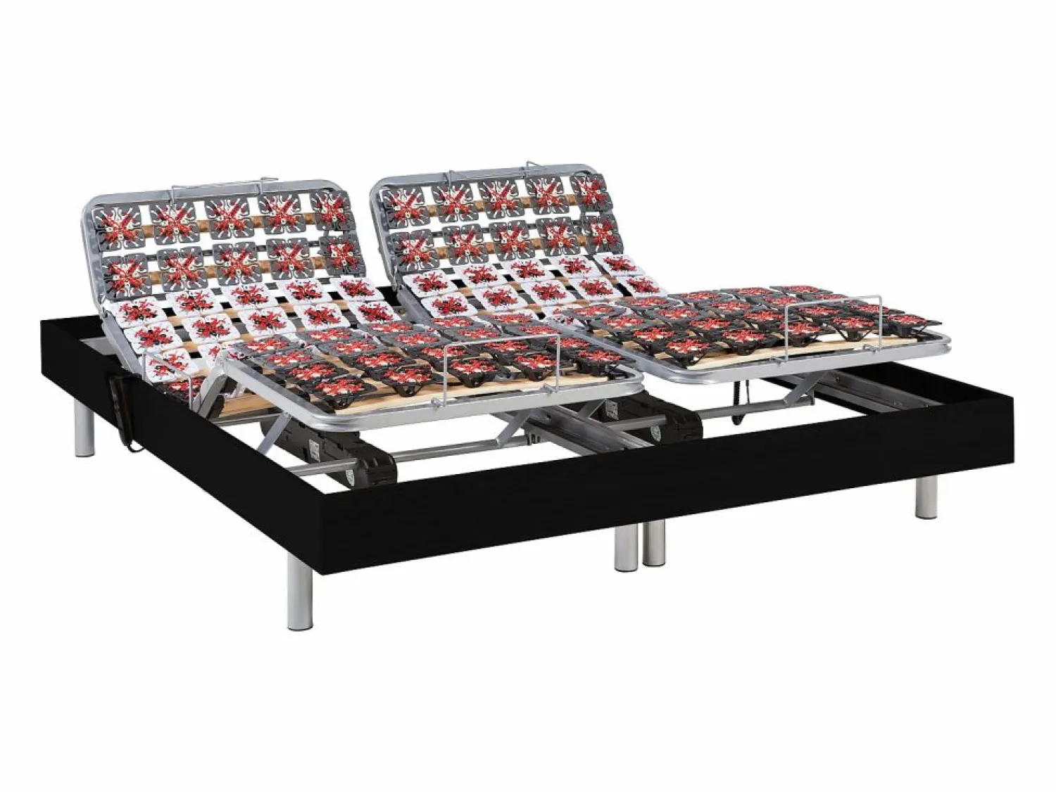 Clearance Ysmée Somier articulado eléctrico 2x48 terminales - 2 x 70 x 190 cm - beige - PITUS de YSMÉE Negro