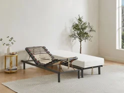 Discount Ysmée Somier articulado manual sobre enganches 80x200 cm Gris