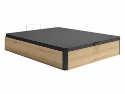 Sale Somier canapé 140 x 200 cm - Natural claro y negro - NAMOSI de YSMÉE Somier Con Canapé