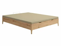 Ysmée Somier con arcón 140 x 190 cm - Natural claro - Con patas - VEONA de