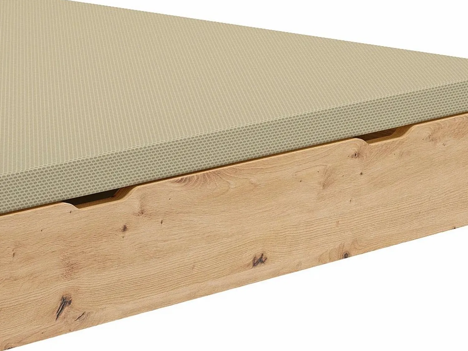 Online Somier con arcón 160 x 200 cm queen size - Natural claro - Con patas - VEONA de Somier Con Canapé