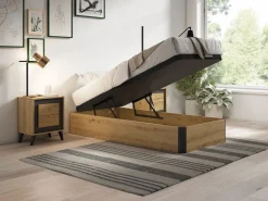 Sale Somier con cajón 90 x 190 cm - Natural claro y negro - NAMOSI de YSMÉE Somier Con Canapé|Somier - 90X190Cm