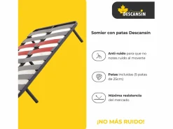 Best Somier con Patas Descansin | 105x180 cm | Materiales Resistentes | Silencioso | Gran Transpirabilidad Somier Relax