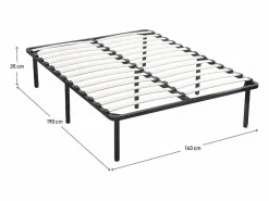Clearance Habitat et jardin Somier de láminas + patas para colchón - 140 x 190 cm - 26 láminas Beige