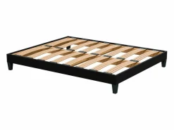 Douce Lune Somier de láminas 160x200 cm - Estructura duradera de madera de abeto - - Cómodo ® Negro