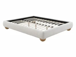 Outlet Somier decorativo tapizado 140 x 190 cm tejido de bouclé - Con patas - ELENAE de YSMÉE Somier Tapizado|Somier - 140X190Cm