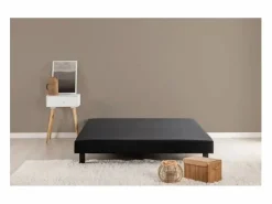 Sale Les Tendances Somier tapizado de láminas 140 x 190 en madera maciza gris antracita - FINLANDEK Rakenne Negro