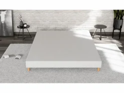 Hot Somier tapizado 140x190 - Madera de pino reforzada - Haya maciza - Blanco - Estructura sólida de calidad - Cómodo ® Somier - 140X190Cm
