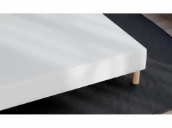 Hot Somier tapizado 140x190 - Madera de pino reforzada - Haya maciza - Blanco - Estructura sólida de calidad - Cómodo ® Somier - 140X190Cm