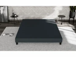 Douce Lune Somier tapizado 140x190 Madera de pino reforzada - Haya maciza - Antracita - Estructura sólida de calidad - Cómodo ®