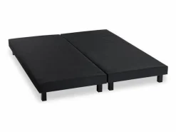 Clearance Somieres tapizados de láminas x2 160x200 Madera Maciza Negra + Patas DEKO DREAM Rakenne Somier - 160X200Cm
