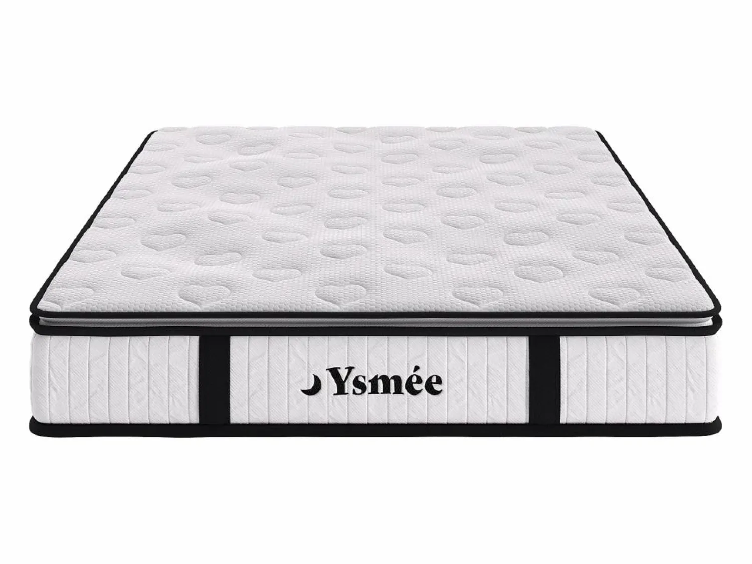 Discount Ysmée Sommier baúl natural claro colchón de muelles ensacados 28cm AMERICAN DREAM 160 x 200 cm Color natural claro
