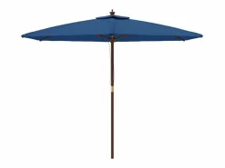 Best Garden Furniture Sophie-Sandrine Sombrilla de jardín con poste de madera azul celeste 299x240 cm