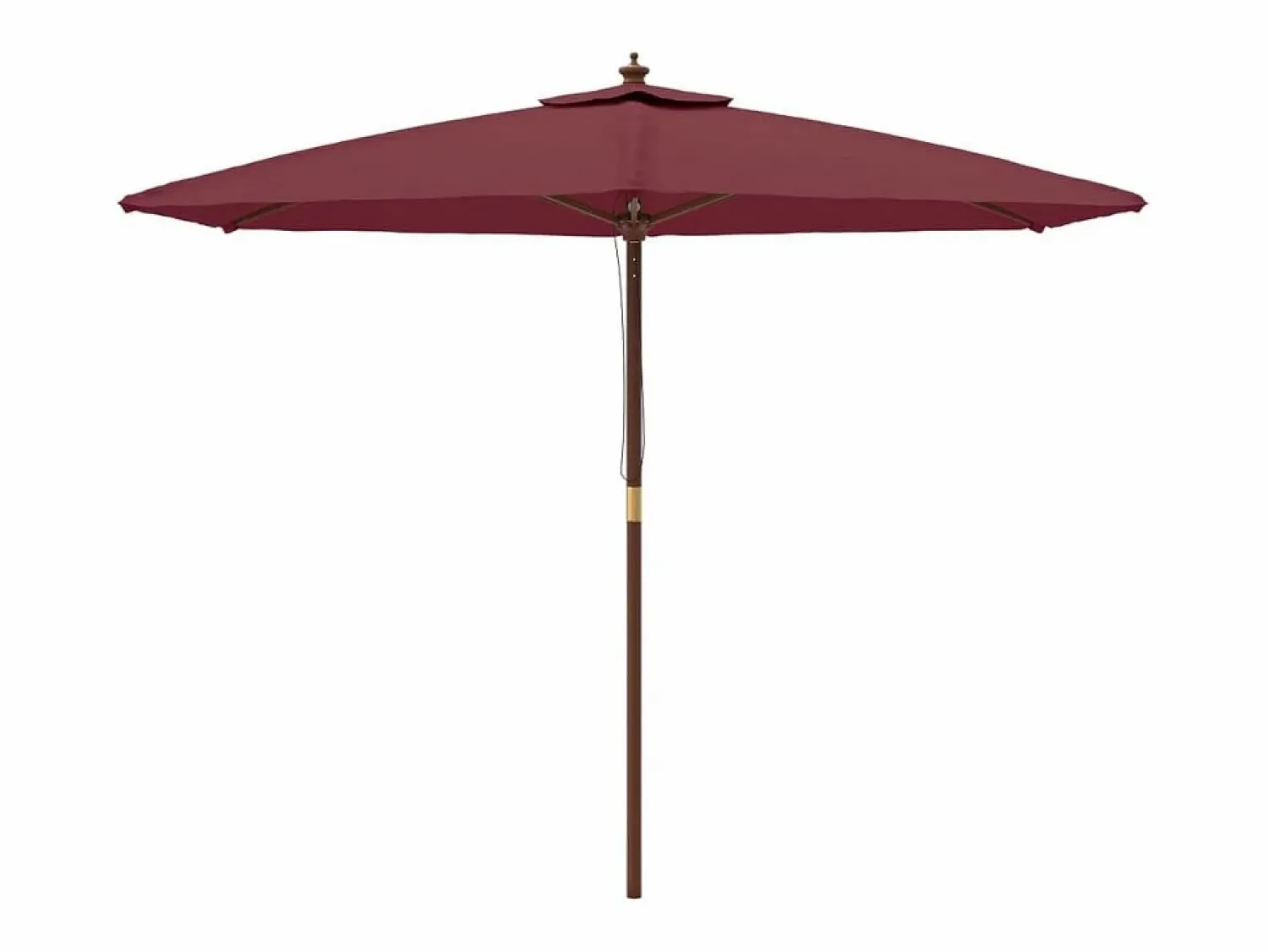 Outlet Garden Furniture Sophie-Sandrine Sombrilla de jardín con poste de madera rojo burdeos 299x240 cm