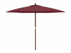 Outlet Garden Furniture Sophie-Sandrine Sombrilla de jardín con poste de madera rojo burdeos 299x240 cm