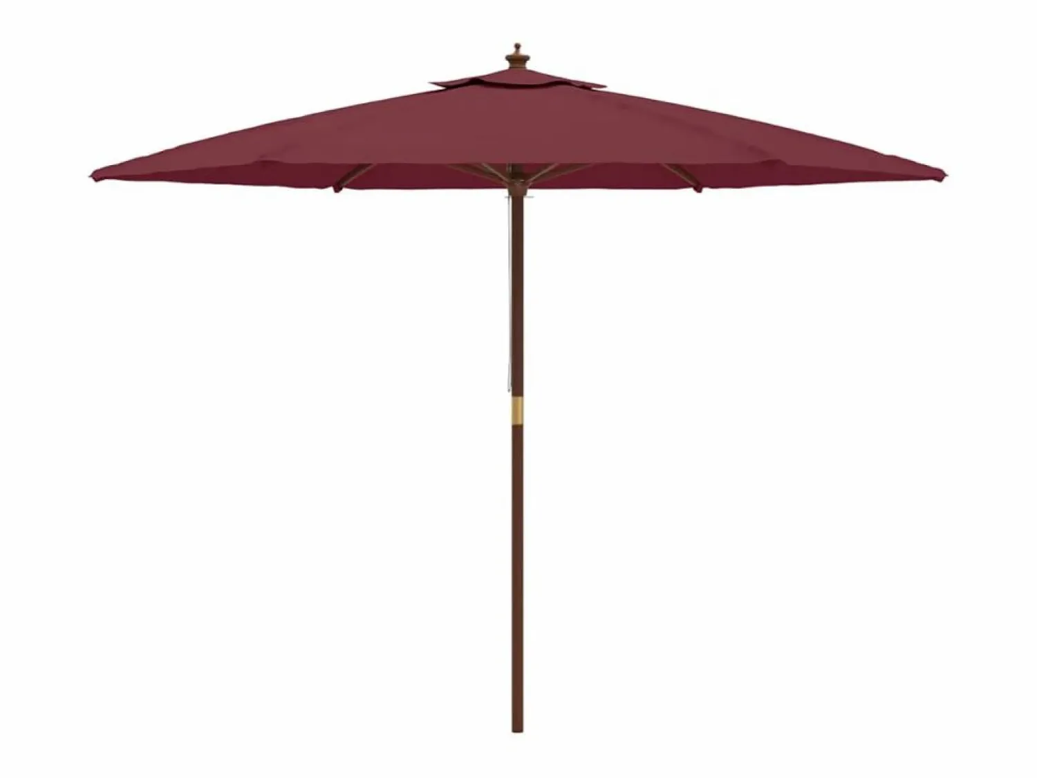 Outlet Garden Furniture Sophie-Sandrine Sombrilla de jardín con poste de madera rojo burdeos 299x240 cm