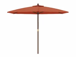 Hot Sophie-Sandrine Sombrilla de jardín con poste de madera terracota 299x240 cm Sombrilla